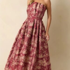 Holiday jacquard midi dress